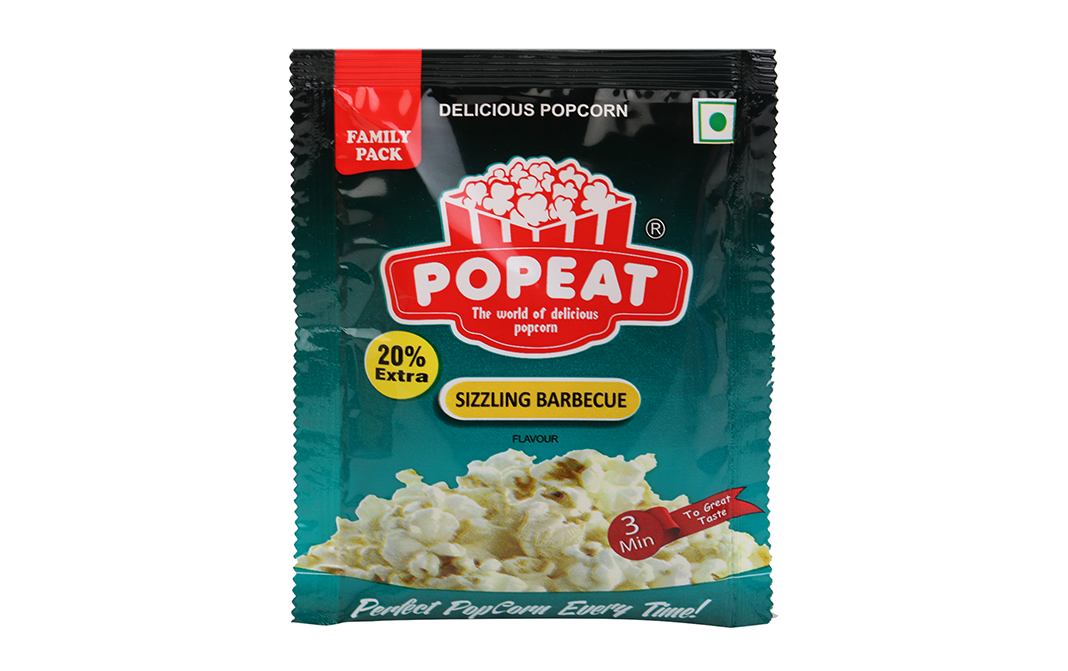 PopEat Delicious Popcorn Sizzling Barbeque Flavour   Pack  90 grams